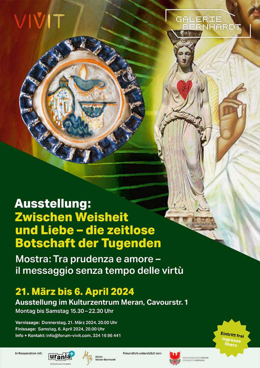 Plakat Zwischen Weisheit und Liebe – Die Zeitlose Botschaft der Tugenden